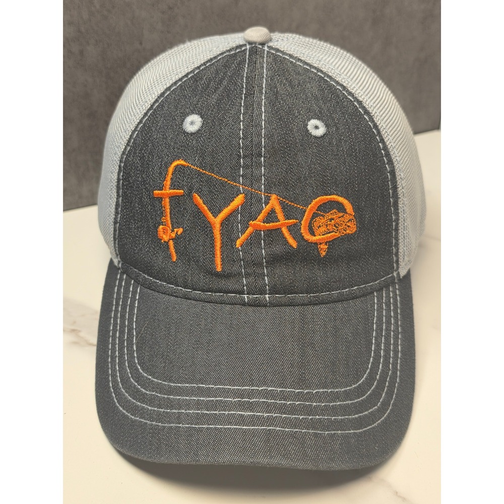 NBP FYAO Fishing West‎ Virginia Mesh Back Trucker Hat Gray Charcoal Adjustable